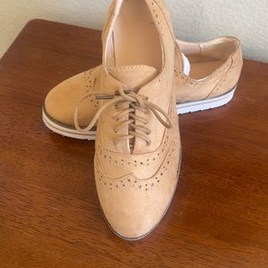 Faux suede sneaker heeled loafers